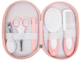 Kit Cuidados Bebê Buba Rosa 8 Peças com Estojo