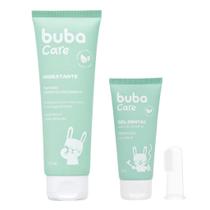 Kit Cuidados Bebê Loção Hidratante 120ml Gel Dental 50g C/ Escova Massageadora Buba Care