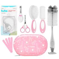 Kit Cuidados com Bebê Rosa com Estojo 11 Peças Original Buba