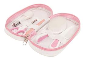 Kit Cuidados de Higiene Completo Para Bebe Estojo Rosa Buba