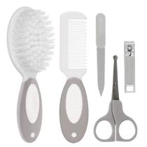 Kit Cuidados de Higiene Para Bebê Cinza Buba