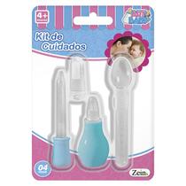 Kit Cuidados do Bebê Aspirador Nasal Conta Gotas Escova Colher Dosadora Silicone - Art Baby