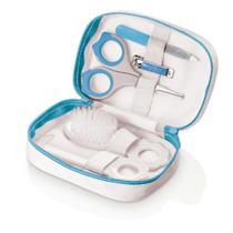 Kit cuidados higiene bebês com estojo pente escova tesoura cortador e lixa azul menino - MULTILASER