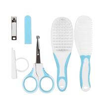 Kit Cuidados Higiêne do Bebê 4 itens Pente, Tesoura com ponta arredondada, Lixa e Escova com Serdas Naturais