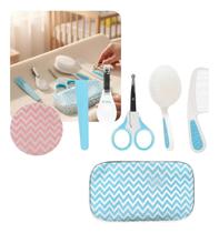 Kit Cuidados Higiene do Bebê Completo com Estojo Manicure Tesoura Lixa e Cortador Pente Escova Buba