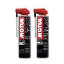 Kit cuidados motul c1 chain clean e c3 chain lube