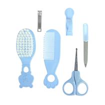Kit Cuidados para Bebê 6 pecas Escova, Pente, Tesoura cort cor:Azul Kit Cuidados para Bebê 6 pecas Escova, Pente, Tesoura cort cor:Azul