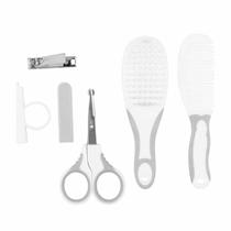Kit Cuidados para Bebê - Escova, Pente, Tesoura e Cortador - Cinza - Buba Kit Cuidados para Bebê - Escova, Pente, Tesoura e Cortador - Cinza - Buba