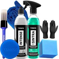Kit Cuidados para o interior automotivo Vonixx com Sintra Fast Limpa Plástico Interno + Intense