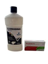 Kit Cuidados Veterinários Shampoo Clorexidina 500ml + Prediderm 5mg