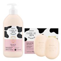 Kit Cuide-Se Bem Deleite: Loção Corporal + Sabonete Em Barra Kit Cuide-Se Bem Deleite: Loção Corporal + Sabonete Em Barra