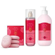 Kit Cuide-se Bem Morango e Leite: Loção + Body Splash + Sab