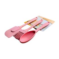 Kit culinário 3 Peças Colher E Pincel Espátula De Silicone Culinário