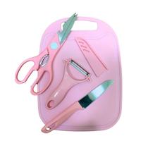 Kit Culinário 4 Peças Tábua Descascador Ralador Faca Duráveis