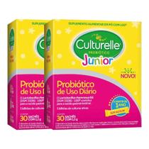 Kit Culturelle Probiótico Júnior Em Pó Sem Sabor Com 2 Unidades De 30 Sachês De 1,2g Cada