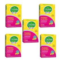 Kit Culturelle Probiótico Júnior Em Pó Sem Sabor Com 5 Unidades De 30 Sachês De 1,2g Cada