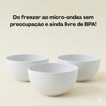 Kit Cumbuca Bowl Cores Neutras 600ML Para Sopa E Sobremesa Sopas Caldos Gelatinas Açai KIT CUMBUCA 600ML:Branco c/3 und