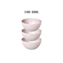 Kit Cumbuca Bowl Cores Neutras 600ML Para Sopa E Sobremesa Sopas Caldos Gelatinas Açai