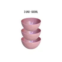Kit Cumbuca Bowl Cores Neutras 600ML Para Sopa E Sobremesa Sopas Caldos Gelatinas Açai