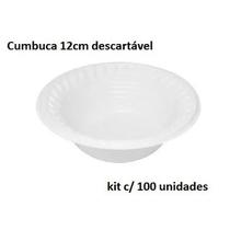 Kit Cumbuca Branca 12cm c/ 100 unids descartável - Louri Festas