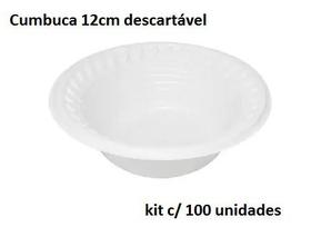 Kit Cumbuca Branca 12cm c/ 100 unids descartável - Louri Festas