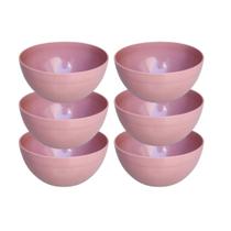 Kit Cumbuca Rosé 600ML Bowl Para Sopa E Sobremesa Sopas Caldos Gelatinas Açai
