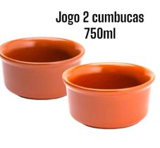 Kit Cumbuca Vermelha - DUO GRANDE - Tigela Para Feijoada Sopa Caldos Arroz Feijão Farofa Torresmo Porcelana Refratária - AS Artesanato