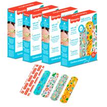 Kit Curativo Bandagem Colorido Infantil 4 Estampas 100Und Livre de Látex Fisher-Price HC483