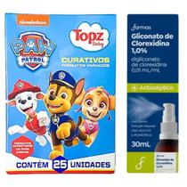 Kit Curativo Topz Baby Patrulha Canina + Antisséptico Farmax Kit Curativo Topz Baby Patrulha Canina + Antisséptico Farmax
