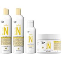 Kit Curly Care Linha N Completo 4 Produtos Com Óleo Anti Porosidade Nutrição Capilar Vegano