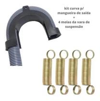 Kit Curva Suporte Da Mangueira Drenagem Lavadora Electrolux + 4 Molas Suspenção