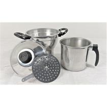 Kit Cuscuzeira N16 com Leiteira N14 Preto-Craqueado