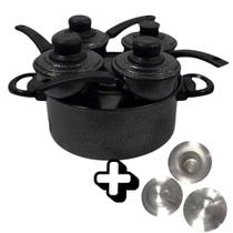 Kit Cuscuzeiro Nordestino Porção Para Quatro Pessoas Cuscuzeira Drone 4 Porções Pintada + 3 Tampões Tampão Monte Cristo