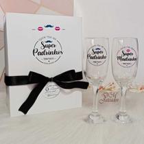 Kit Cx Taças Super Madrinha / Padrinho , Batismo, Casamento