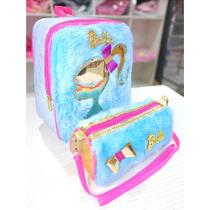 Kit da barbie para criança mochila e bolsinha lateral para colocar celular