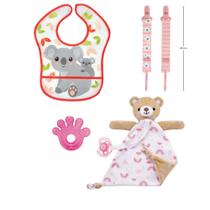 Kit da Buba Naninha Ursinho Babador Com Bolso Predendor E Mordedor