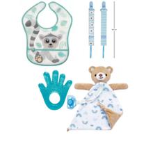 Kit da Buba Naninha Ursinho Babador Com Bolso Predendor E Mordedor