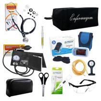 Kit da Enfermagem com Estetoscópio e Esfigmo Premium e Necessaire