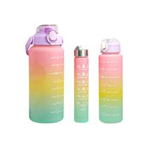 Kit Da Garrafa De Água Squeeze Motivacional 300ml+900ml+2000