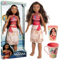 Kit da Moana com Boneca Baby Brink 55cm Copo e Caneca Estampados Original