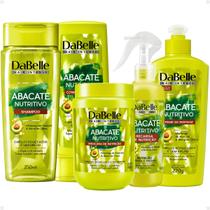 Kit DaBelle Abacate Nutritivo: Shampoo 250ml, Condicionador 200ml, Máscara de Nutrição 800g, Recarga 180ml e Creme de Pentear 270g