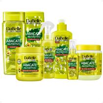 Kit DaBelle Abacate Nutritivo: Shampoo 250ml, Condicionador 200ml,Recarga, Máscara 400g, Creme de Pentear 270g, Gelatina 400g e Óleo Reparador 45ml