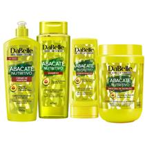 Kit Dabelle Abacate Nutritivo + Shampoo 410ml Máscara Tratamento 800g Creme 550g 4 Itens
