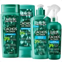 Kit DaBelle Cachos Da Onda: Shampoo 250ml, Condicionador 200ml, Creme de Pentear 270g e Spray Revitalizante 200ml