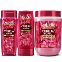 Kit Dabelle Cereja Mania Shampoo 250ml Condicionador 175ml Gelatina 800g