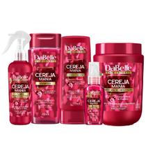 Kit Dabelle Cereja Mania Shampoo 250ml Condicionador 175ml Máscara 800g Finalizadores Termoativos Kit Dabelle Cereja Mania Shampoo 250ml Condicionador 175ml Máscara 800g Finalizadores Termoativos