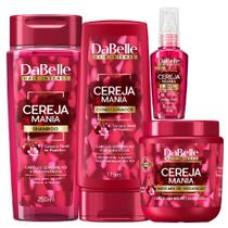 Kit Dabelle Cereja Mania Shampoo 250ml Condicionador 175ml Máscara 800g Óleo Sérum 45ml