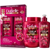 Kit DaBelle Cereja Mania: Shampoo 410ml e Condicionador 175ml + Máscara 800g, Creme De Pentear Kit DaBelle Cereja Mania: Shampoo 410ml e Condicionador 175ml + Máscara 800g, Creme De Pentear