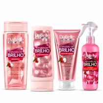 Kit DaBelle Explosão De Brilho: Shampoo 250ml e Condicionador 200ml+ Óleo Em Creme, Fluido Brilho Espelhado