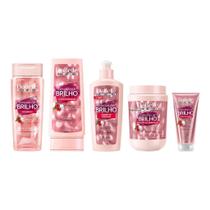 Kit Dabelle Explosão De Brilho Shampoo+Cond+Masc+Creme+Óleo